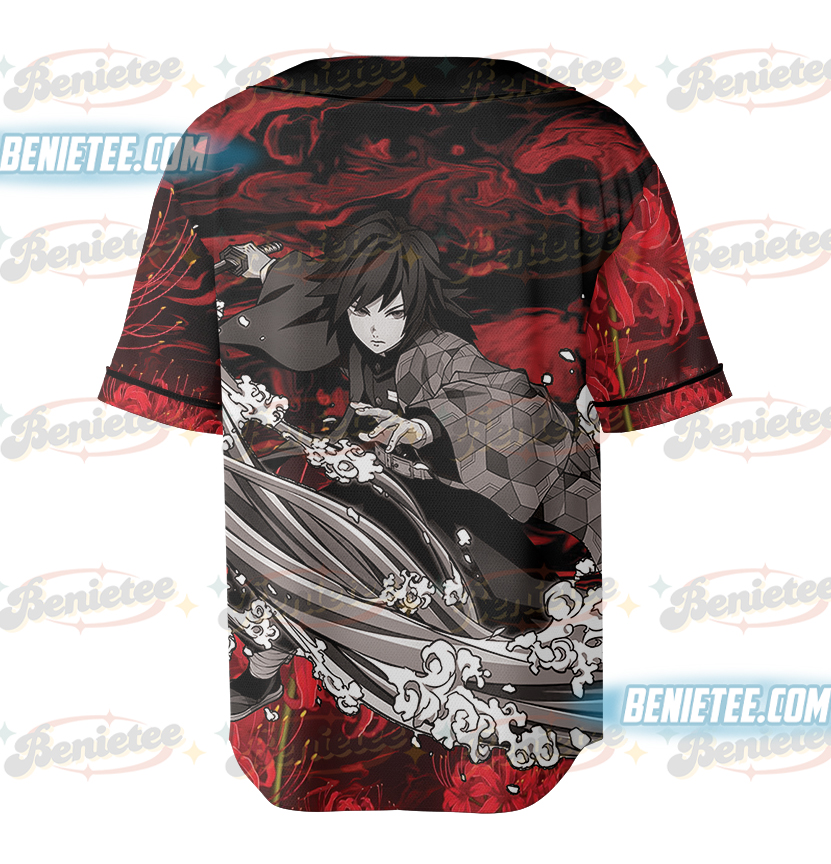 Giyu Tomioka Anime Baseball Jersey - Image 3