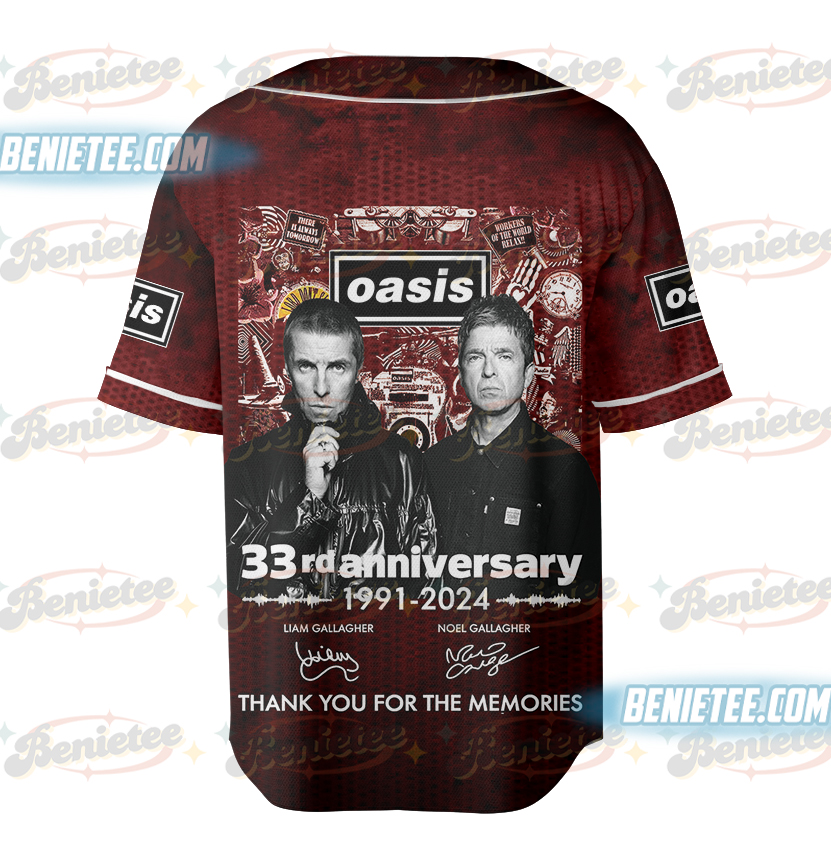 Live 2025 OASIS Comeback Memories Baseball Jersey - Image 3