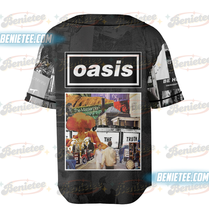 Oasis Live 25 World Tour Schedule Dates Two Sided Unisex Baseball Jersey - Image 3