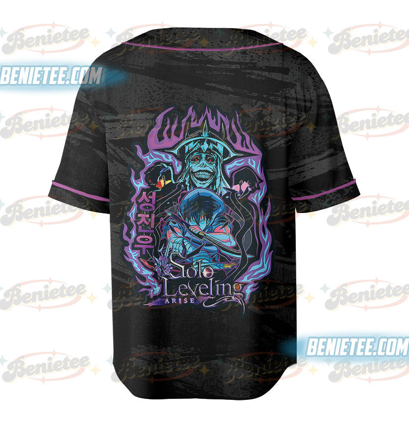 Anime Solo Leveling - Sung Jin Woo Jersey , Shadow Monarch , Statue of God , Igris , Manga Shirt - Image 3