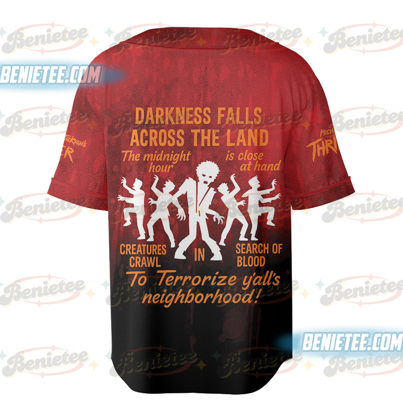 Michael Jackson Darkness Falls Across The Land Baseball Jersey - Image 3
