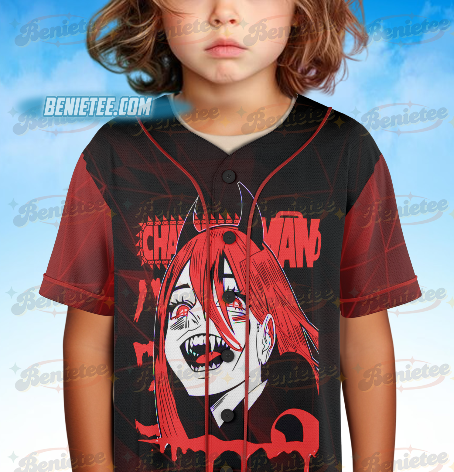 Chainsaw Man Heavy Jersey, Anime Lovers Tee, Manga Jersey, Japanese Anime Gift, Vintage Graphic Jersey - Unisex Heavy Cotton Baseball Jersey - Image 5