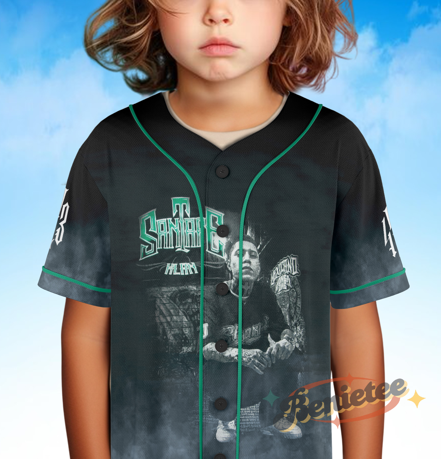 Santa Fe Klan Rap Jersey, Concert Merch Mexico Hip Hop Cumbia Latin Trap Baseball Jersey - Image 5