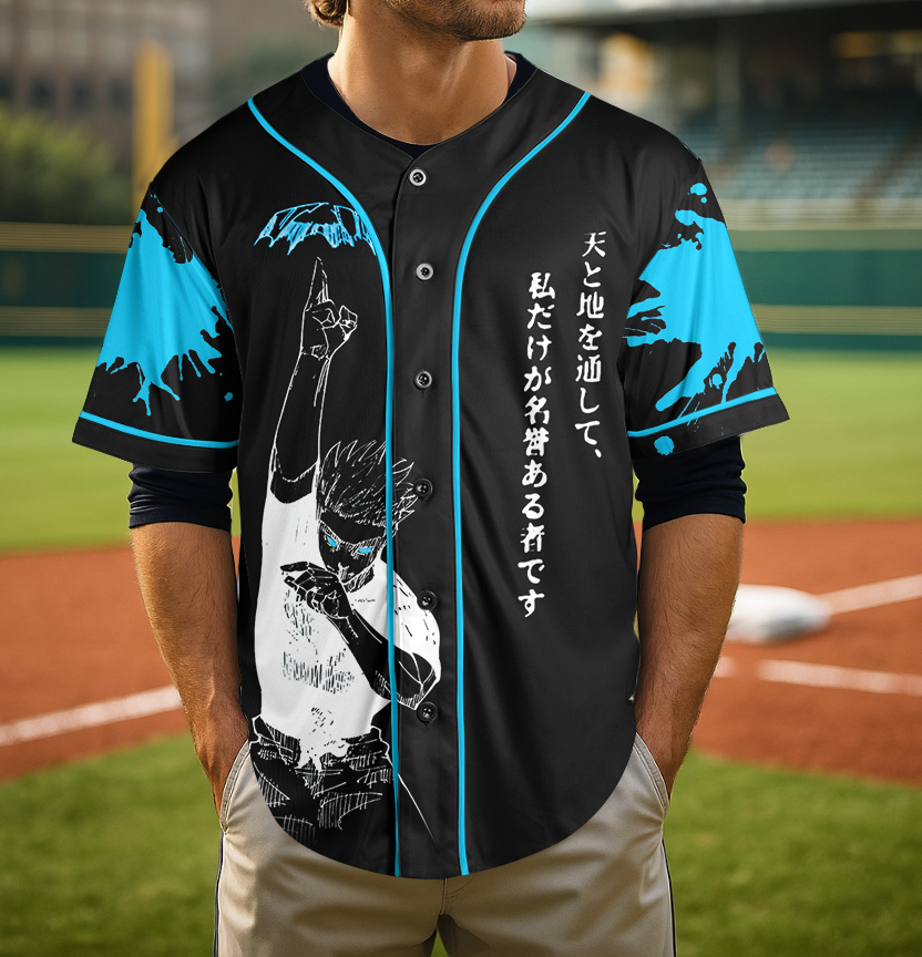 Tokyo Jujutsu High Anime Pure Cotton Oversized Baseball Jersey for Men and Women - Image 5