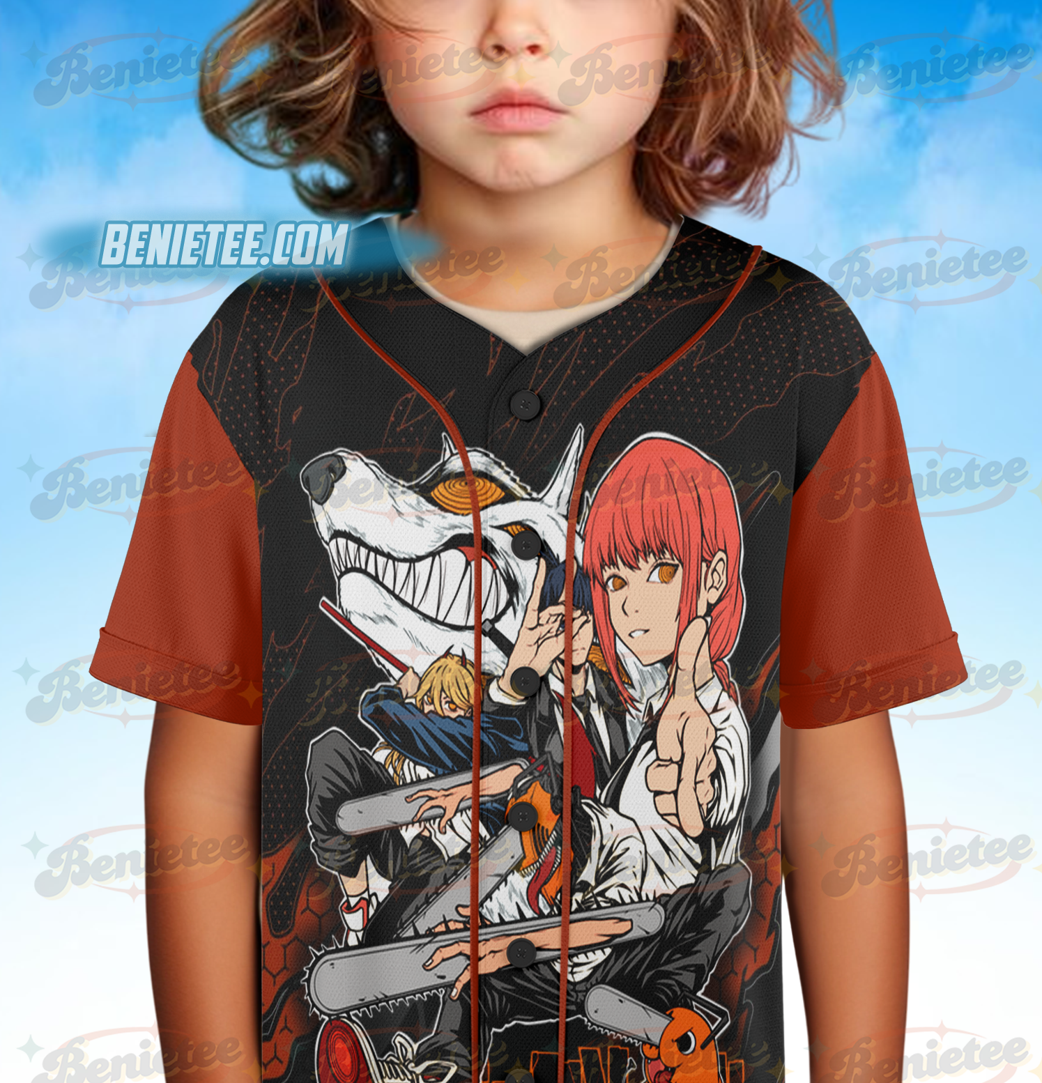 Makima Power Denji Aki Chainsaw Man Shirt Anime Baseball Jersey Unisex All Size, top 2025,anime - Image 5