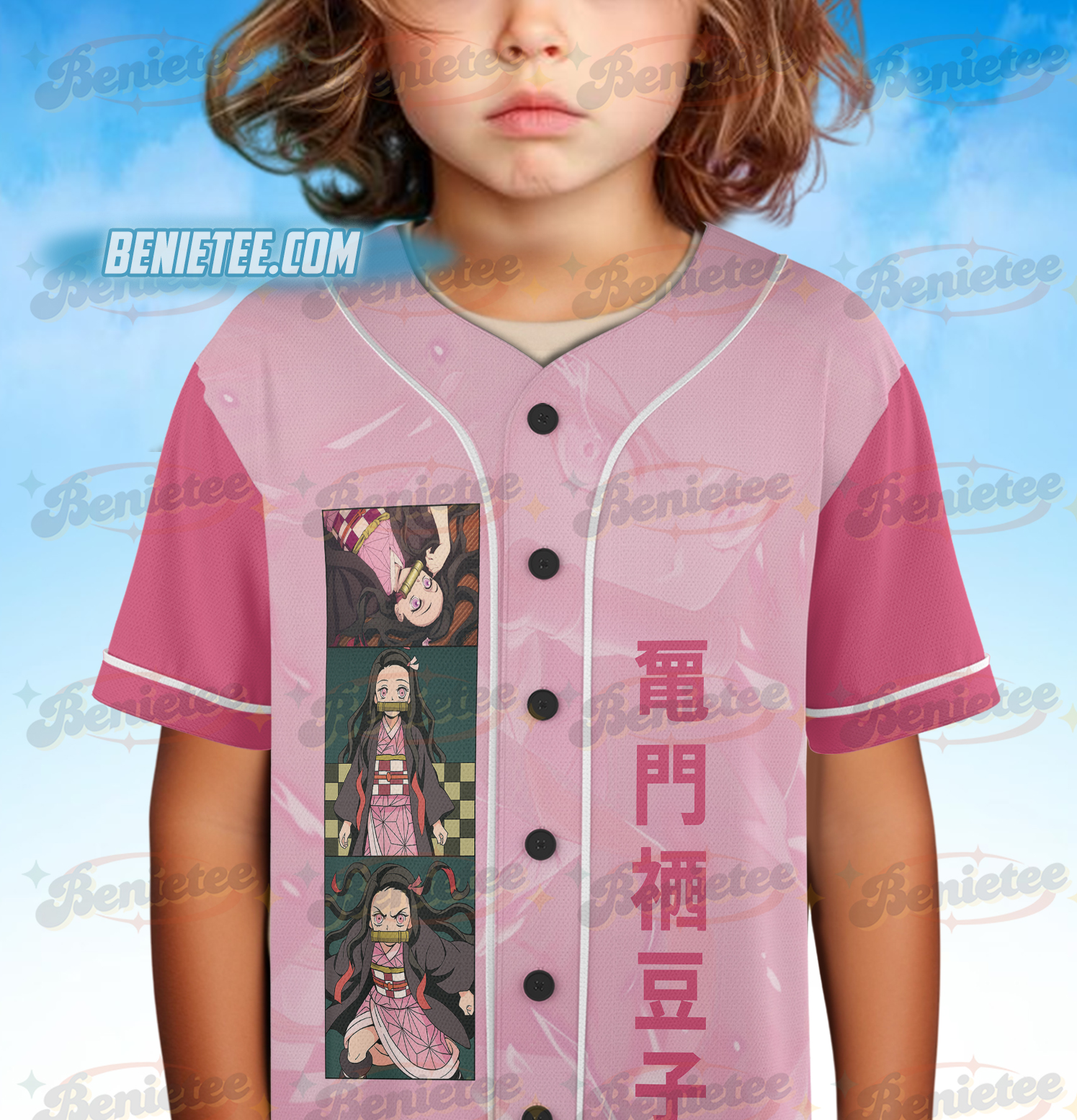 Demon Slayer Nezuko Panels Baseball Jersey, Cute Jersey - Image 5