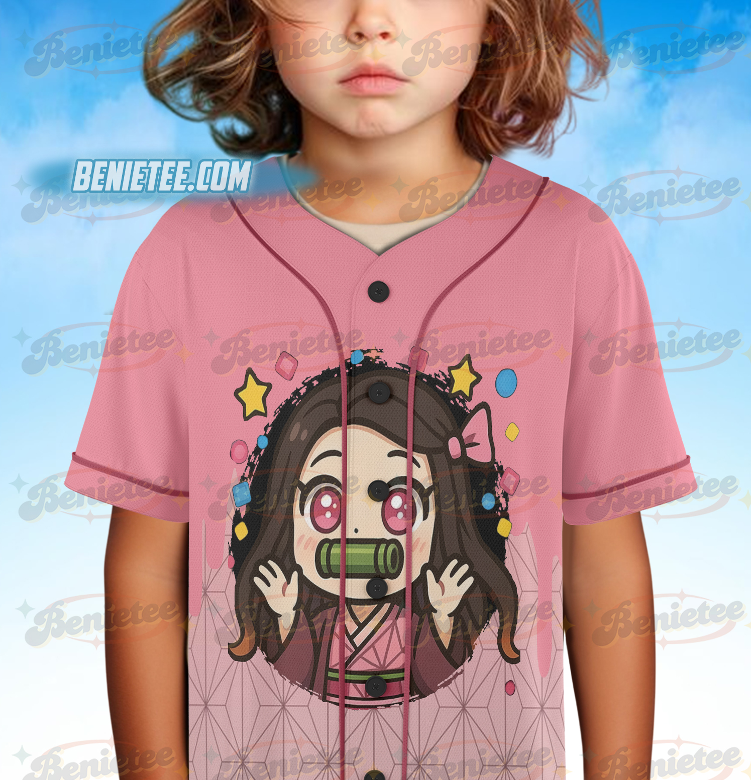 Emotes Demon Slaye Jersey – Twitch & Discord, Nezuko, Anime Streamer Assets Baseball Jersey - Image 6