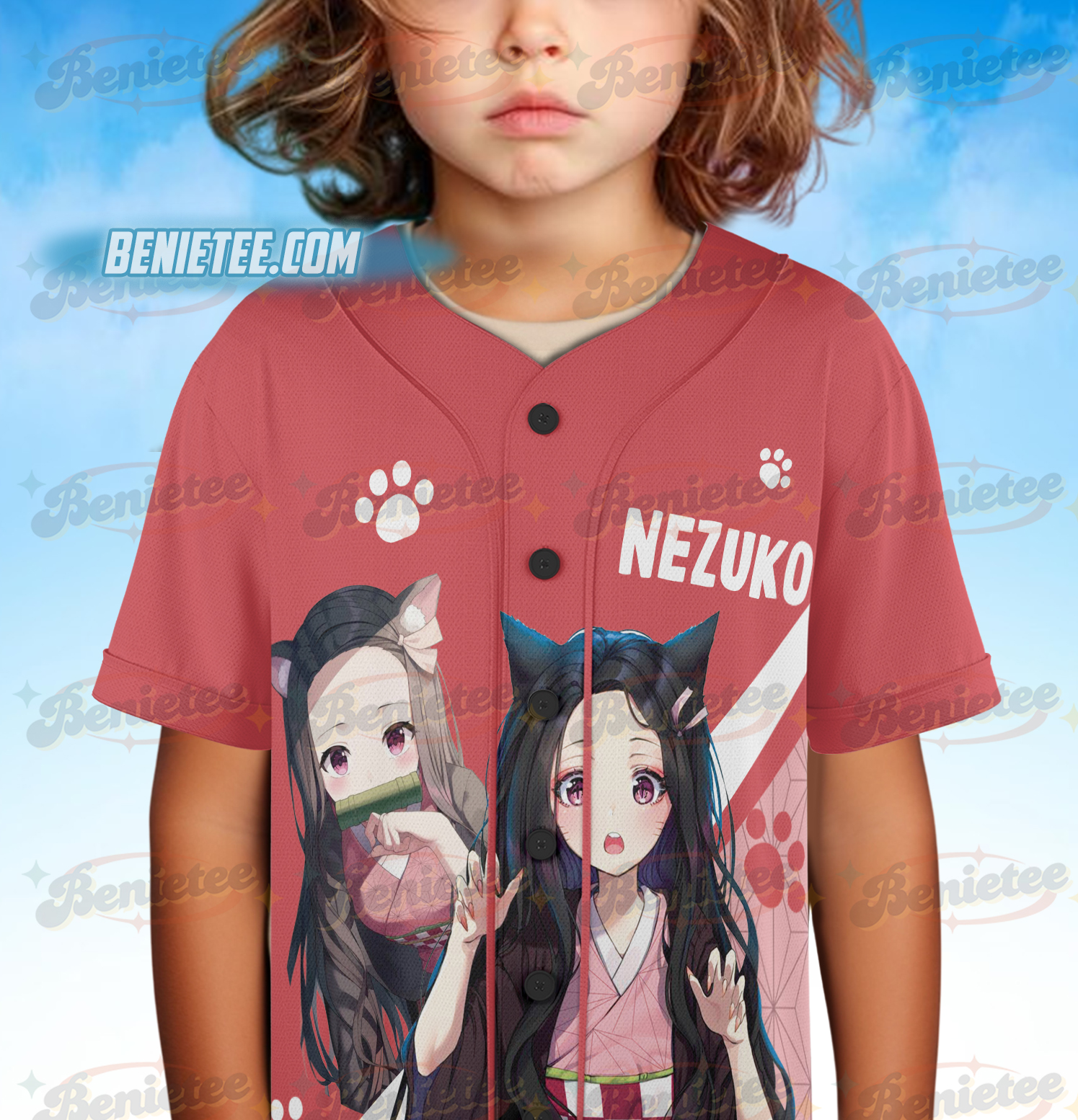Demon Slayer Anime Jersey 3D- Anime Manga Washed , Kamado Nezuko Baseball Jersey, Cute Anime - Image 5