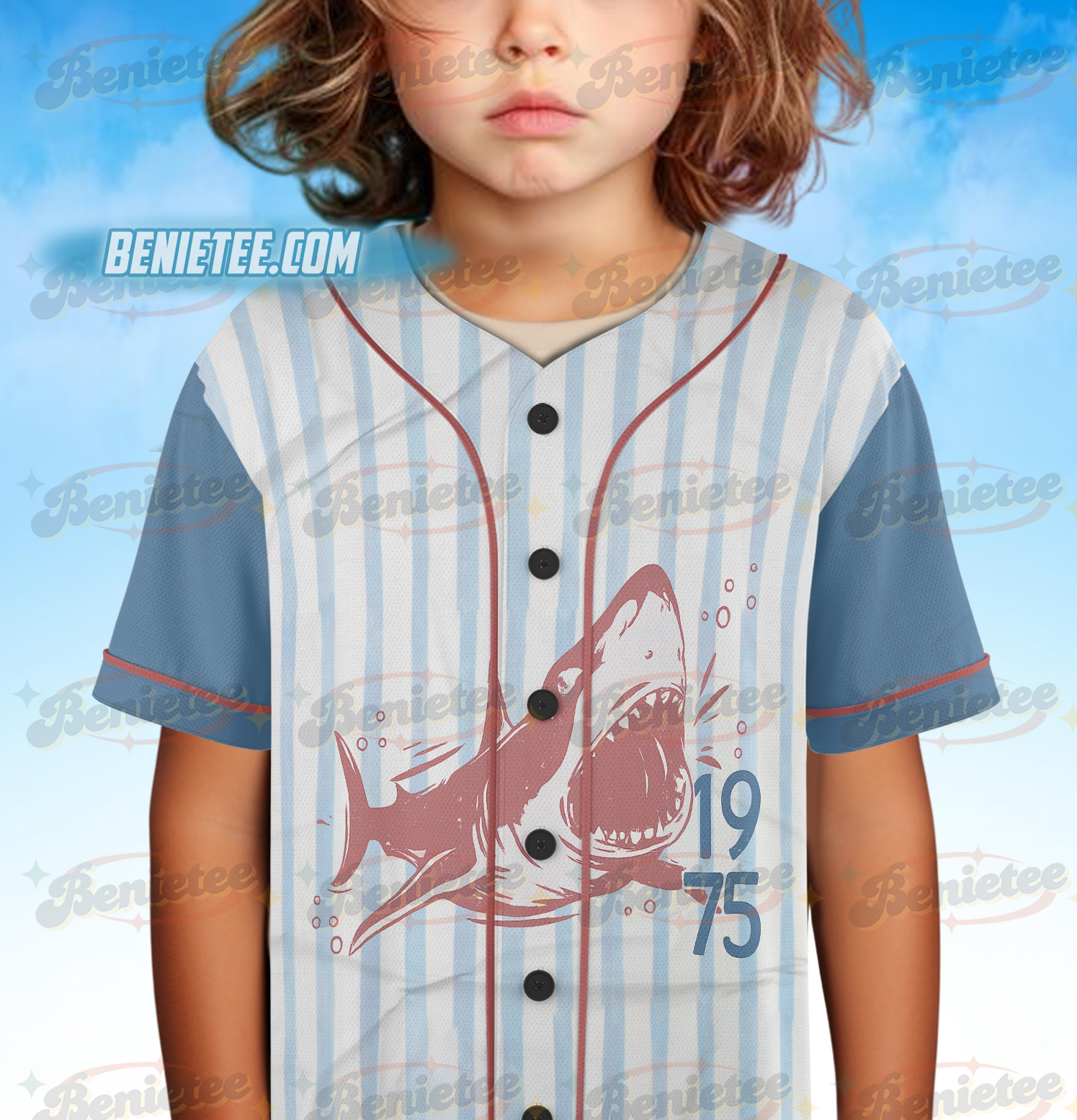 Jaws Amity Island 1975 Unisex jersey, Movie Inspired Gift, Cotton Shirt for Film Buffs, Vintage Jersey - Image 5