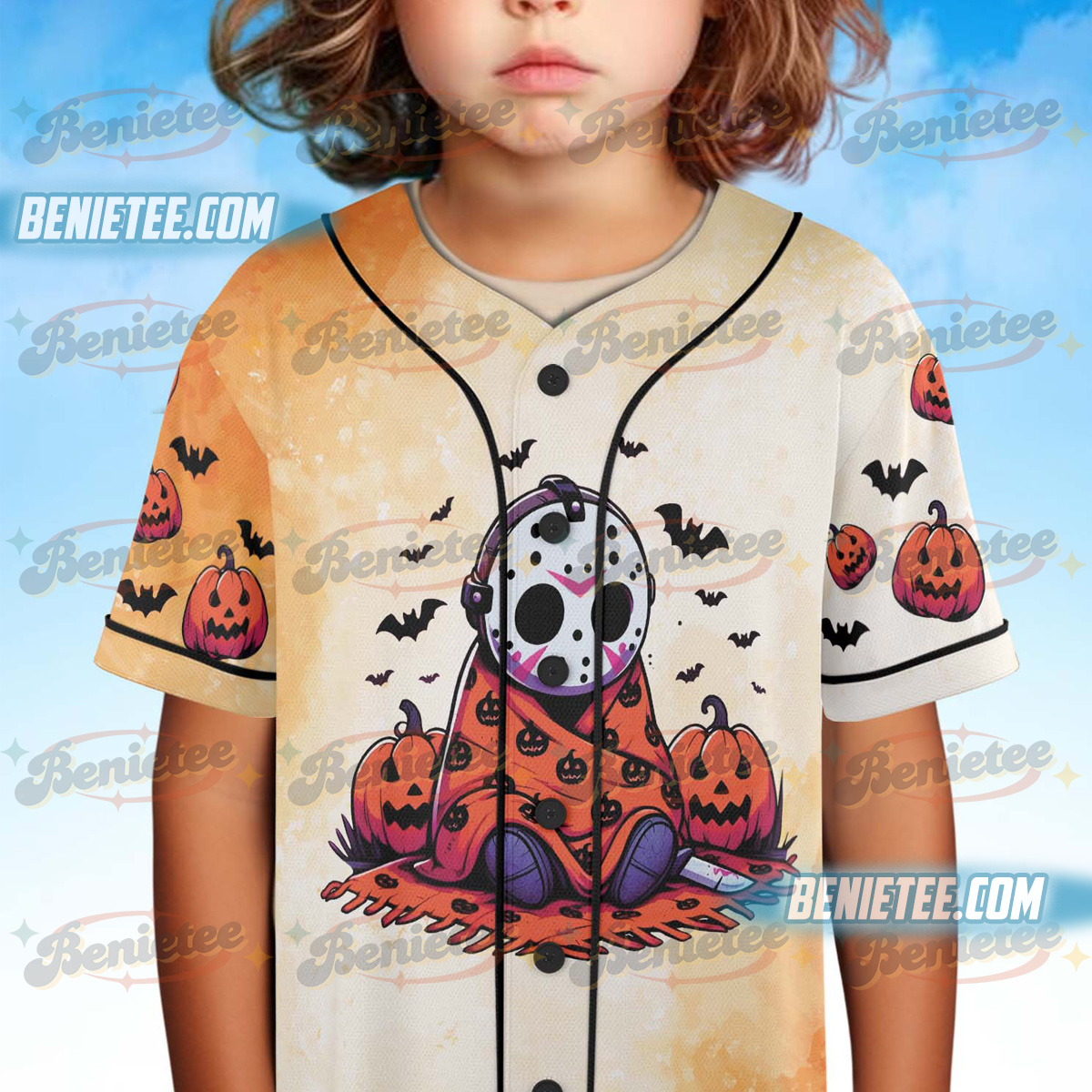Even Baddies Get Saddies Jersey, Halloween Horror, Horror Characters Shirt, Girly Halloween Baseball Jersey - Image 5