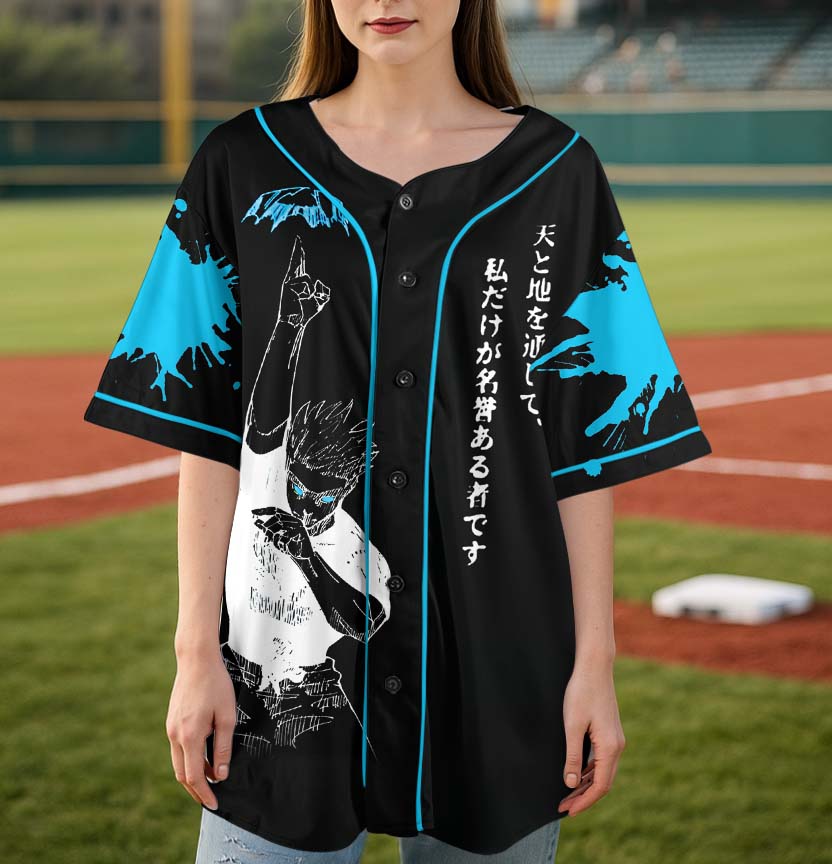 Tokyo Jujutsu High Anime Pure Cotton Oversized Baseball Jersey for Men and Women - Image 4