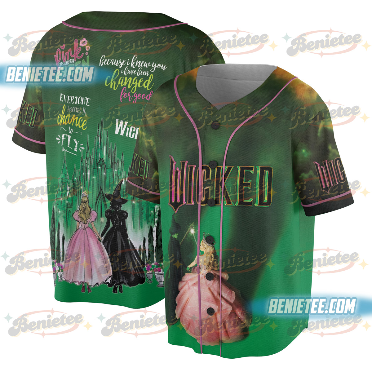 Wicked Movie I Knew You I Have Been Changed For Good Baseball Jersey - Image 5