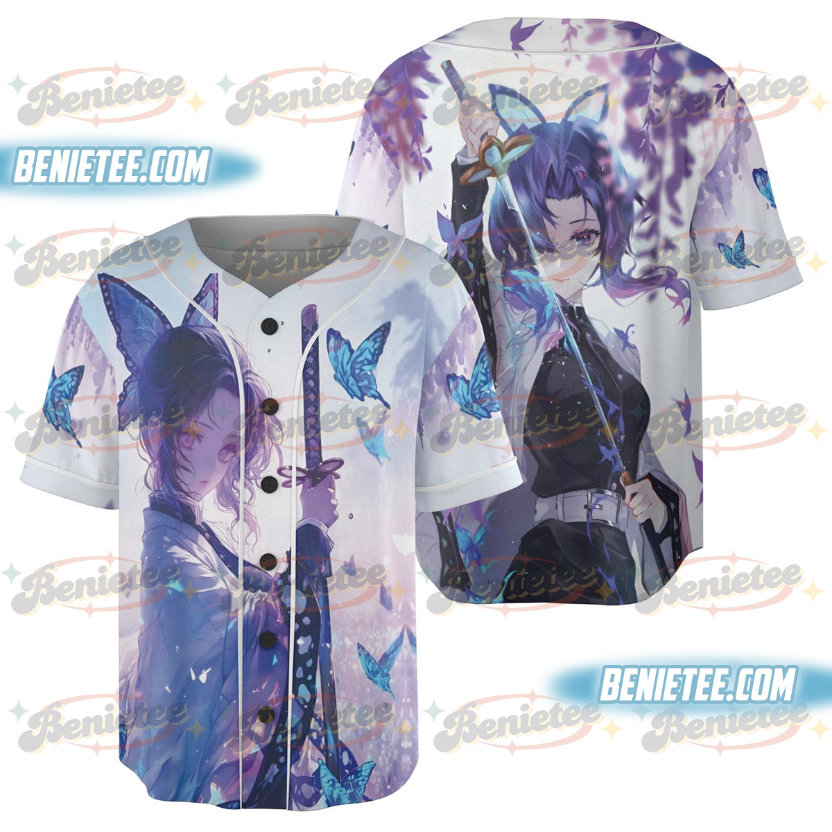 Toyo Cosplay Demon Slayer Kochou Shinobu Jersey Men Women 3D Baseball Jersey