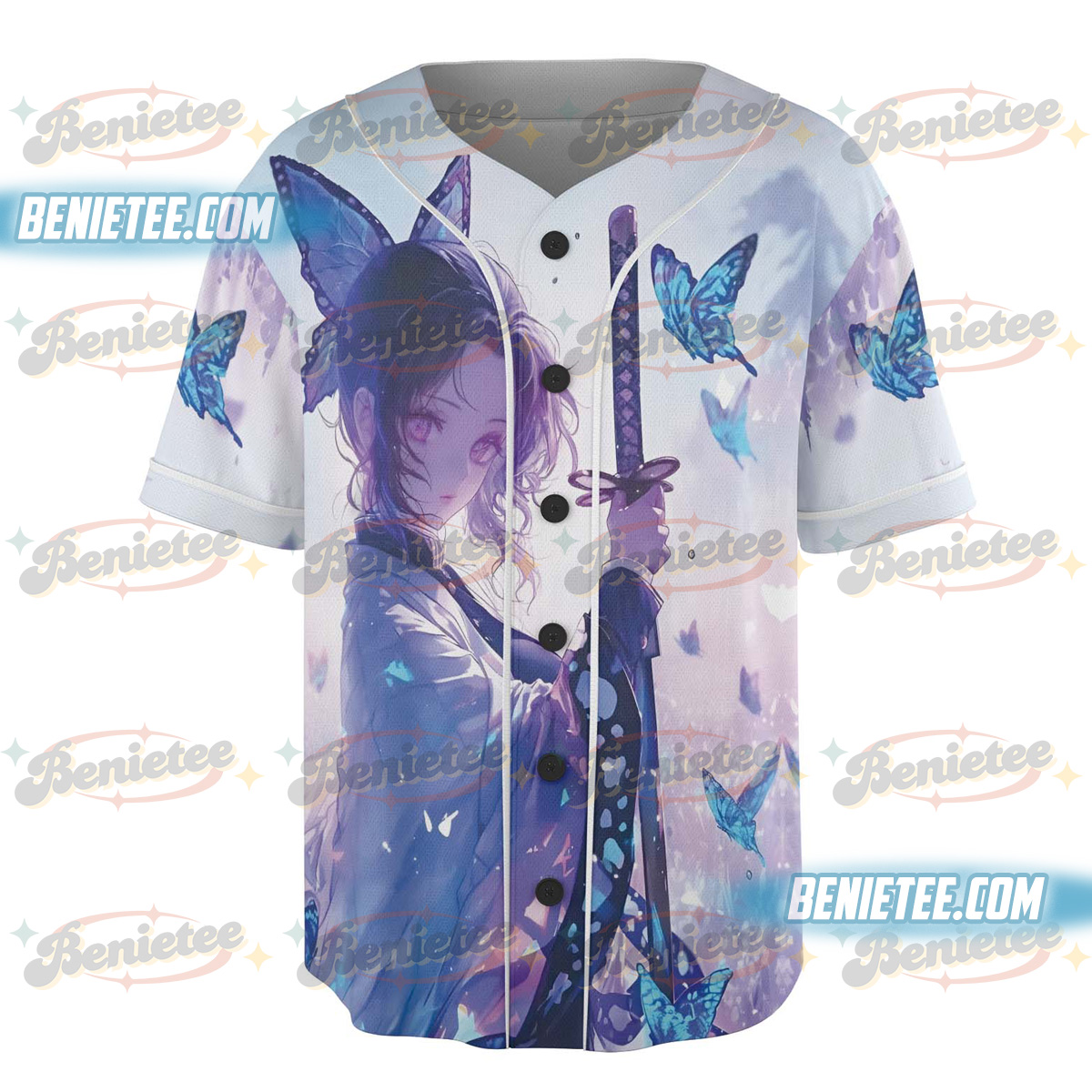 Toyo Cosplay Demon Slayer Kochou Shinobu Jersey Men Women 3D Baseball Jersey - Image 3