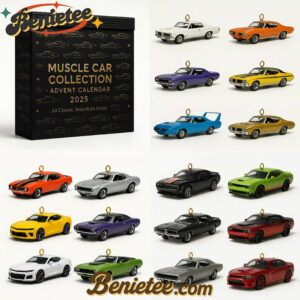 Muscle Car Advent Calendar 2025, Christmas Countdown Advent Calendar Gift Box with 24 Acrylic Ornaments