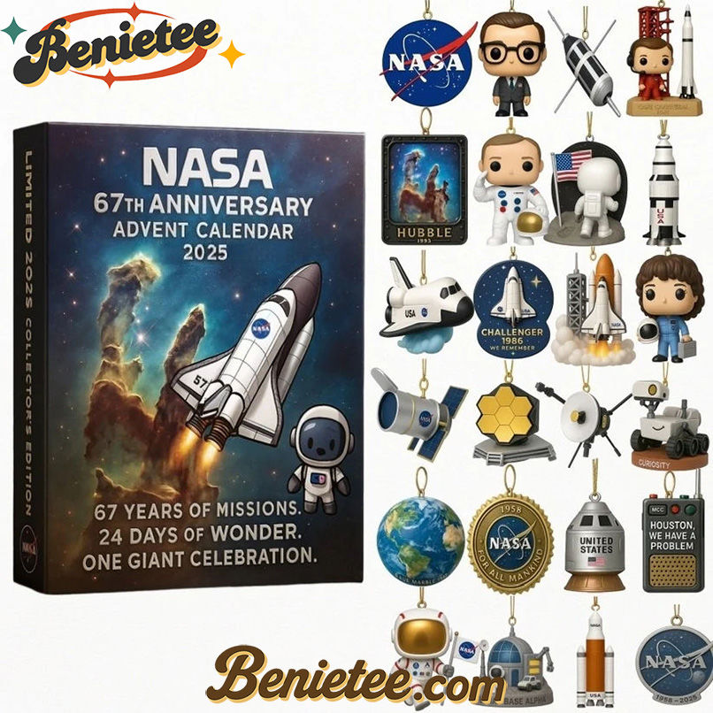 NASA Advent Calendar, Christmas Countdown Advent Calendar Gift Box with 24 Acrylic Ornaments