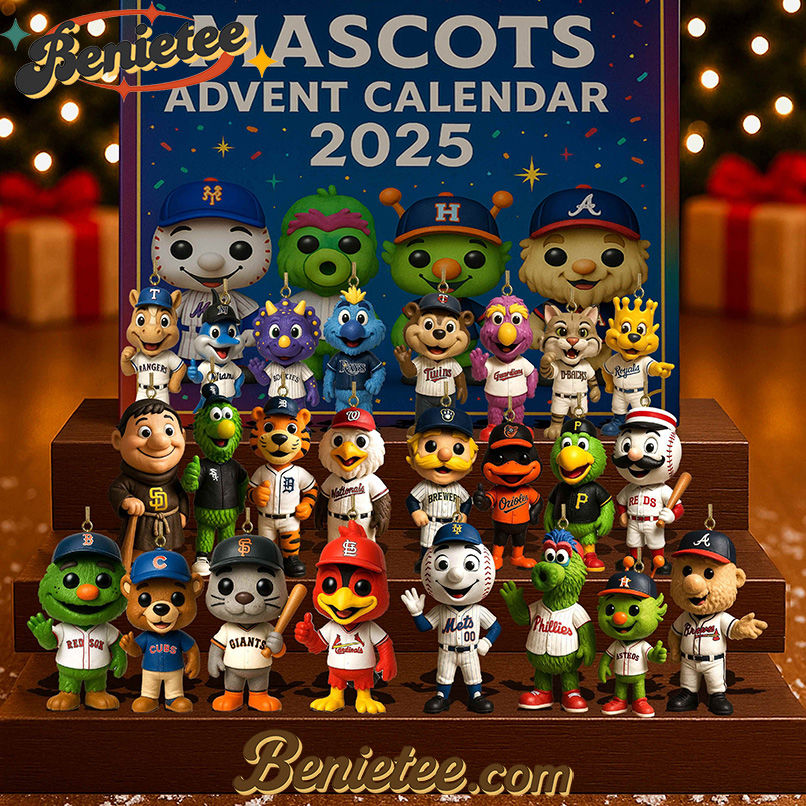 NEW MLB Mascot Advent Calendar Toys Christmas Gift, Christmas Idea, Christmas Countdown Advent Calendar Gift Box with 24 Acrylic Ornaments