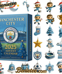 Alternative view of NEW Manchester City Advent Calendar, Christmas Countdown Advent Calendar Gift Box with 24 Acrylic Ornaments