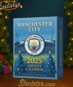 NEW Manchester City Advent Calendar, Christmas Countdown Advent Calendar Gift Box with 24 Acrylic Ornaments
