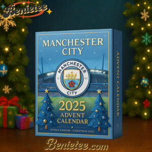 NEW Manchester City Advent Calendar, Christmas Countdown Advent Calendar Gift Box with 24 Acrylic Ornaments