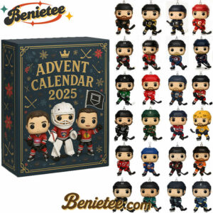 NHL Hockey Advent Calendar, Christmas Countdown Advent Calendar Gift Box with 24 Acrylic Ornaments