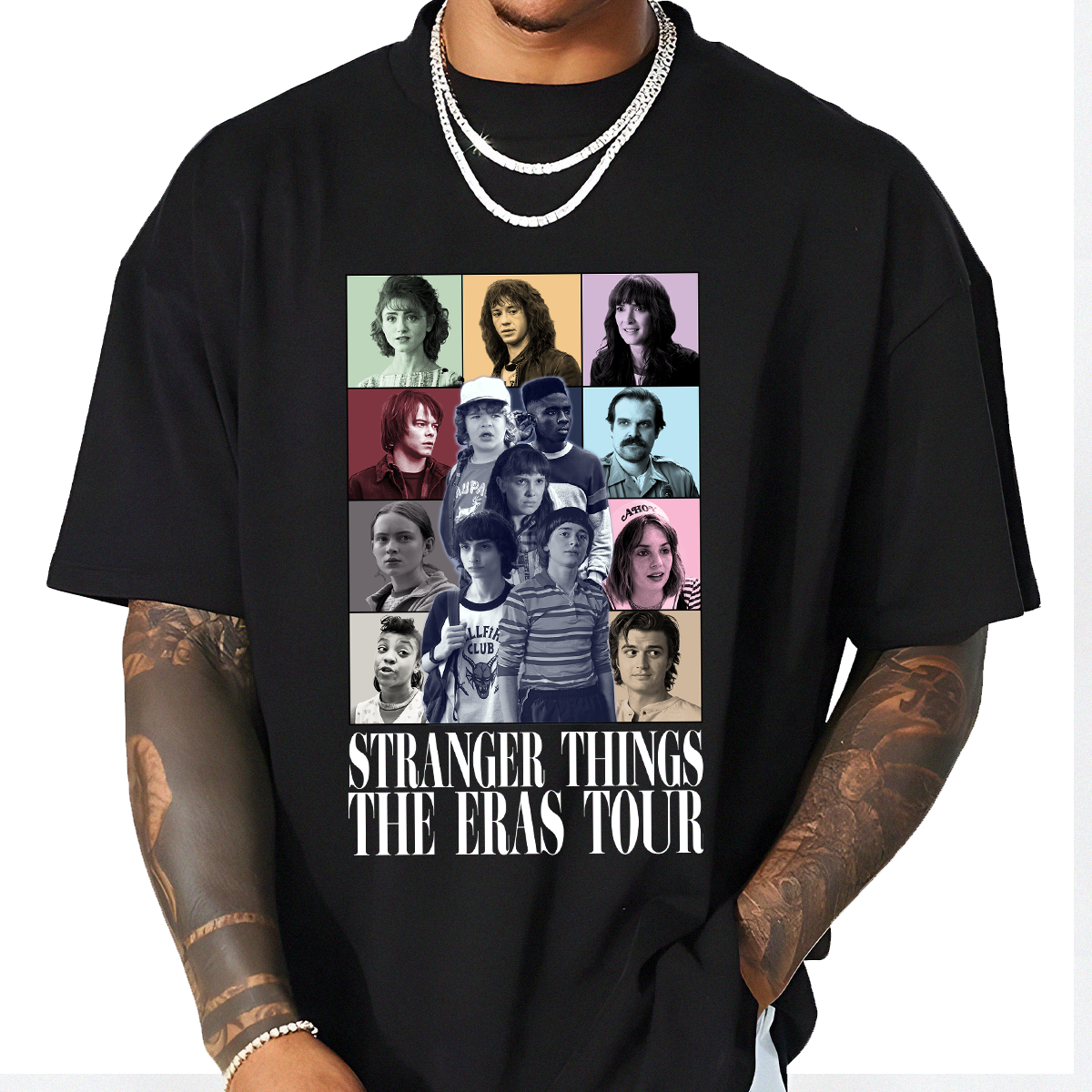 Stranger Thing Movies The Tour Shirt, Eleven Dustin Mike Will Billy Eddie, Hawkins Sweater, Stranger Things Sweatshirt, Stranger Things Upside Down, Running Up Crewneck, Friends Sweater - Image 2
