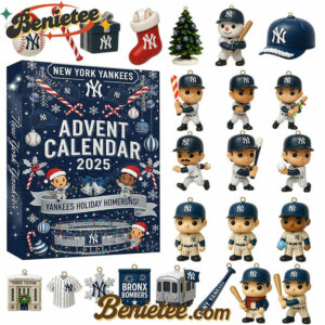 New York Yankees Premium Advent Calendar 2025 CHRISTMAS GIFT, CHRISTMAS IDEA, Christmas Countdown Advent Calendar Gift Box with 24 Acrylic Ornaments