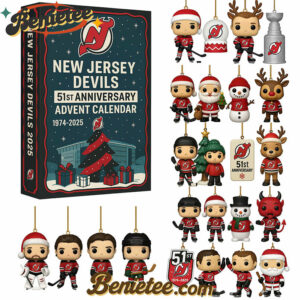 New Jersey Devils Advent Calendar, Christmas Countdown Advent Calendar Gift Box with 24 Acrylic Ornaments