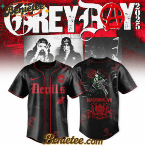 New Jersey Devils x $uicideboy$ Suicideboys GreyDay Tour Merch 2025 Baseball Jersey