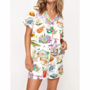 New Orleans Louisiana Satin Pajama Set For Women