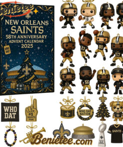 New Orleans Saints Advent Calendar 2025 59th Anniversary Christmas Gift, Christmas Idea, Christmas Countdown Advent Calendar Gift Box with 24 Acrylic Ornaments