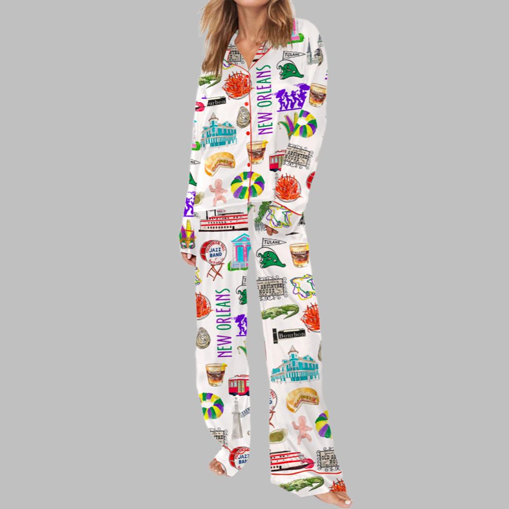 New Orleans Travel Pajama Set For Women - Image 3