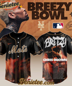 New York Mets x Chris Brown 'Breezy Bowl XX Stadium World Tour' 2025 Baseball Jersey, Custon Chris Brown For Fans, Breezy Bowl Gift For Fan