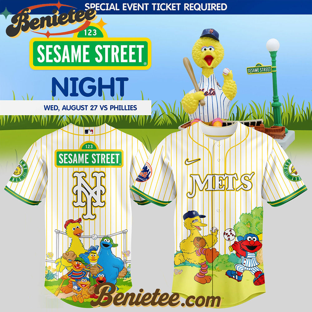 New York Mets x Sesame Street Night Baseball Jersey 2025,