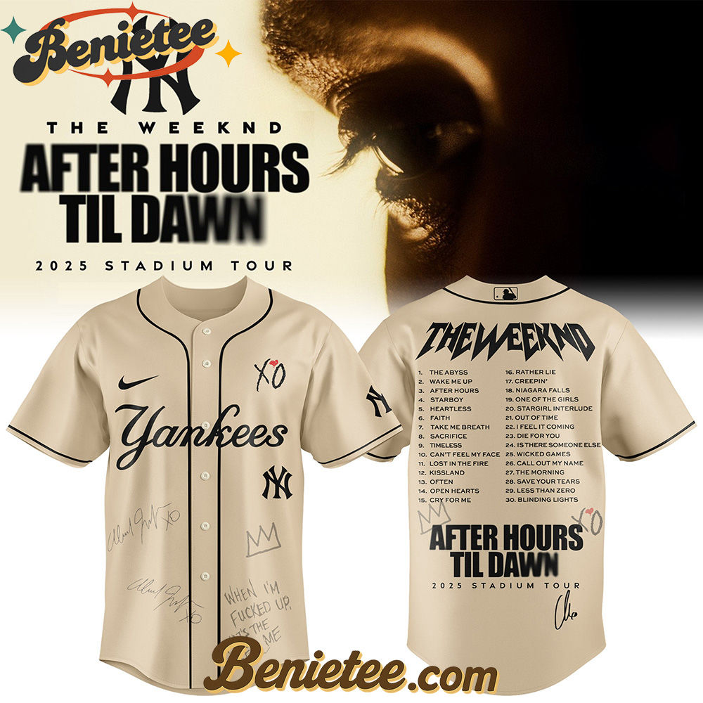 New York Yankees x The Weeknd After Hours Til Dawn Baseball Jersey Limited Edition, Custom The Weeknd For Fans, After Hours Till Dawn Tour Gift For Fan