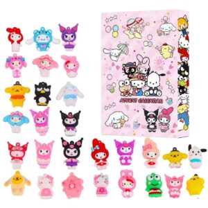 Anime Hello Kitty Halloween Advent Calendar Box Figure Christmas Kawaii Melody Kuromi Figure Action Model Holiday Kid Toy Gifts