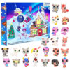 Christmas 24 Days Pet Garden Blind Box Kawaii Animation Figure Calendar Room Desk Decoration Kid Play House Toys Collection Gift