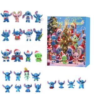 Stitch Advent Calendar Box Lilo Stitch Blind Box 24 Day Model Anime Figure Countdown Calendar Ornament Child Gk Christmas Gifts