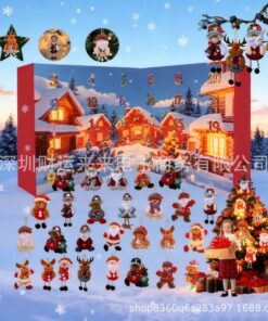 Alternative view of 2025 Christmas Countdown 3D Advent Calendar Plush Ornament Christmas Advent Calendar 24 Random Christmas Tree Plush Ornaments Party Decor
