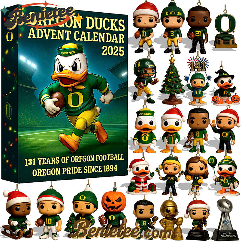 Oregon Ducks Advent Calendar, Christmas Countdown Advent Calendar Gift Box with 24 Acrylic Ornaments - Image 5