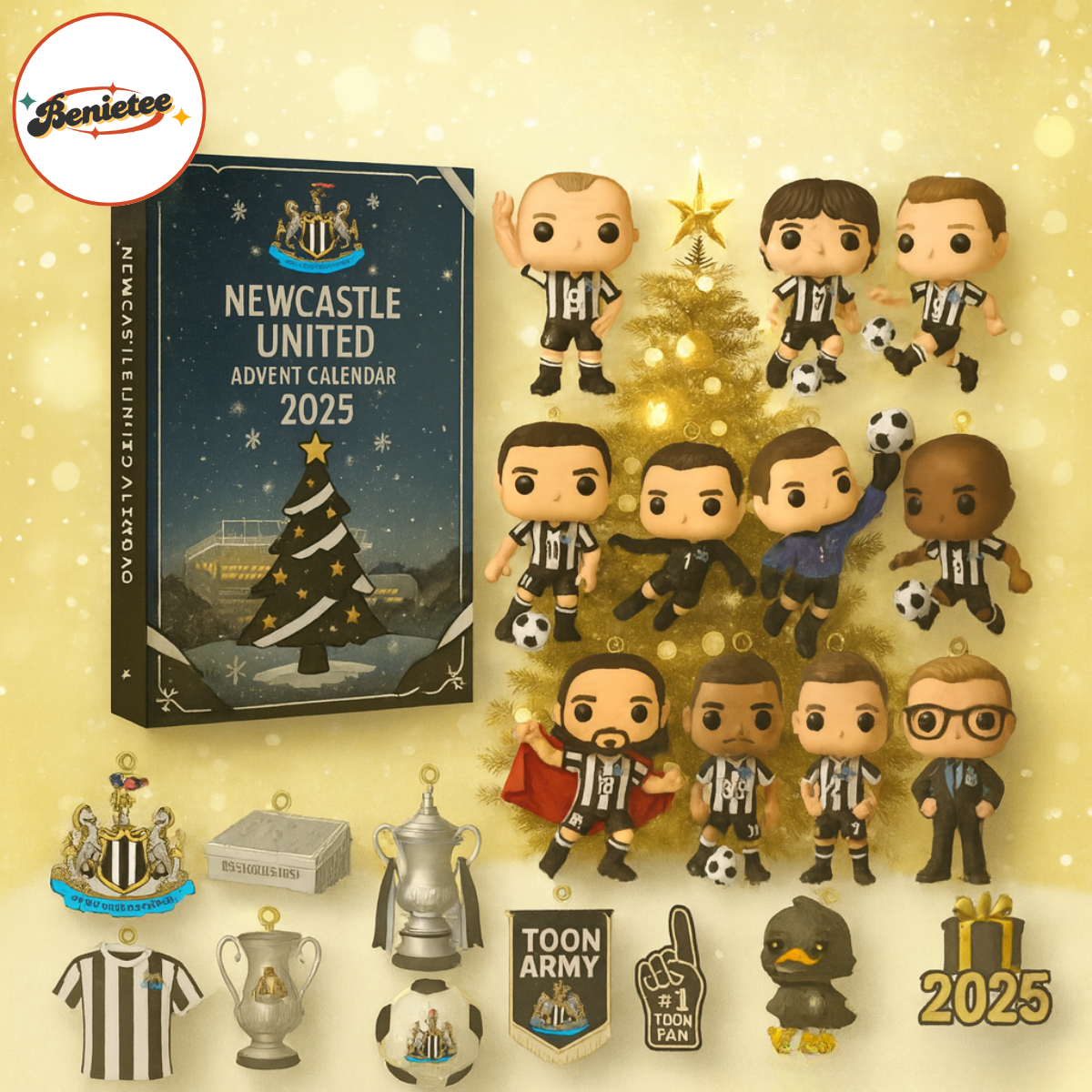 Newcastle United Advent Calendar 2025, Christmas Countdown Advent Calendar Gift Box With 24 Acrylic Ornaments - Image 4