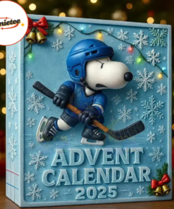 Snoopy Hockey Advent Calendar 2025, Christmas Countdown Advent Calendar Gift Box With 24 Acrylic Ornaments