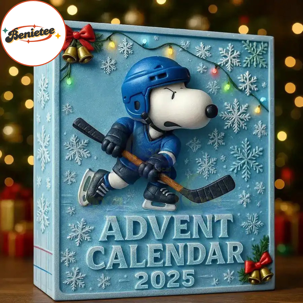 Snoopy Hockey Advent Calendar 2025, Christmas Countdown Advent Calendar Gift Box With 24 Acrylic Ornaments