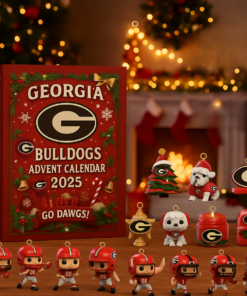 Alternative view of Georgia Bulldogs Advent Calendar 2025, Christmas Countdown Advent Calendar Gift Box With 24 Acrylic Ornaments