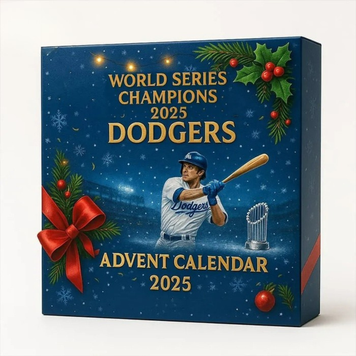 LA Dodgers World Champions Advent Calendar 2025, Christmas Countdown Advent Calendar Gift Box With 24 Acrylic Ornaments - Image 3
