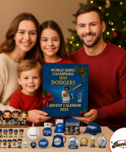 LA Dodgers World Champions Advent Calendar 2025, Christmas Countdown Advent Calendar Gift Box With 24 Acrylic Ornaments