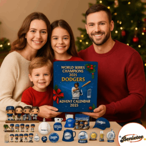 LA Dodgers World Champions Advent Calendar 2025, Christmas Countdown Advent Calendar Gift Box With 24 Acrylic Ornaments