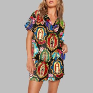 Our Lady of Guadalupe Floral Virgin Mary Pajama Set