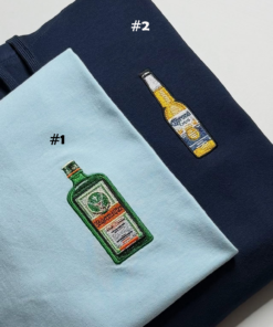 Jager & Corona Embroidery Sweatshirt/Hoodie/ Shirt, Custom Drink Embroided