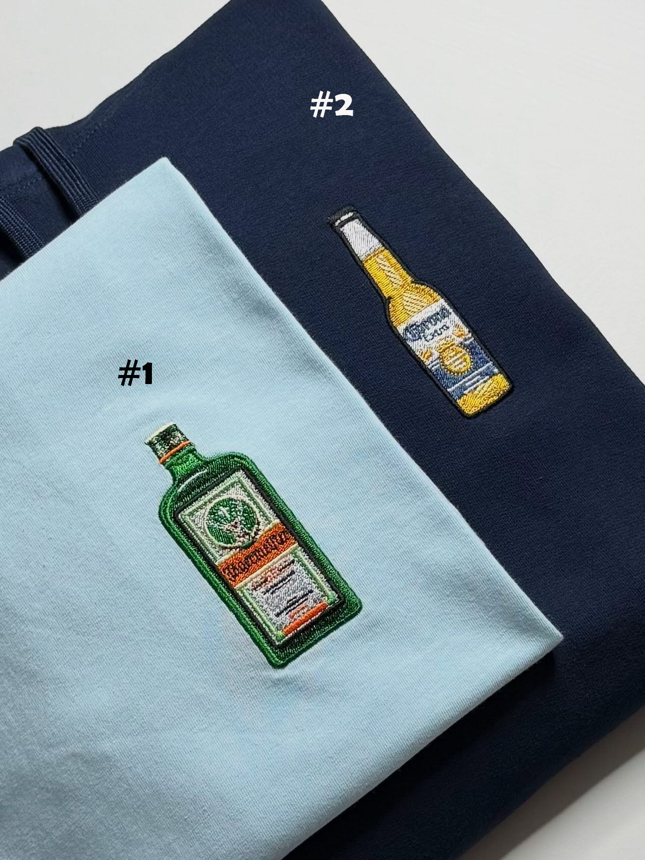 Jager & Corona Embroidery Sweatshirt/Hoodie/ Shirt, Custom Drink Embroided